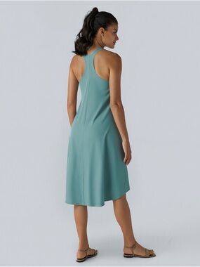 Halara Breezeful Racerback High Low Flowy Midi Dress in Seafoam Green